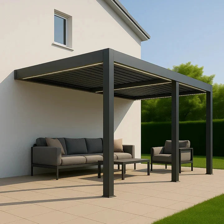 Stylish Wall-Mounted Aluminium Pergolas 