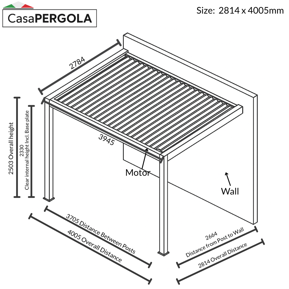 Wall Mounted Aluminium Pergola