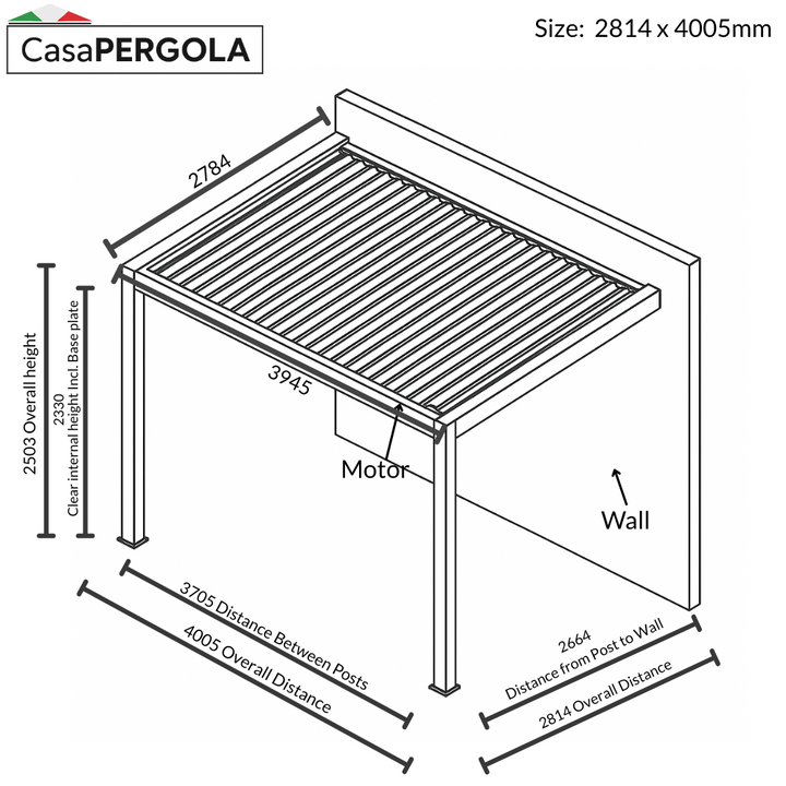 Wall Mounted Aluminium Pergola