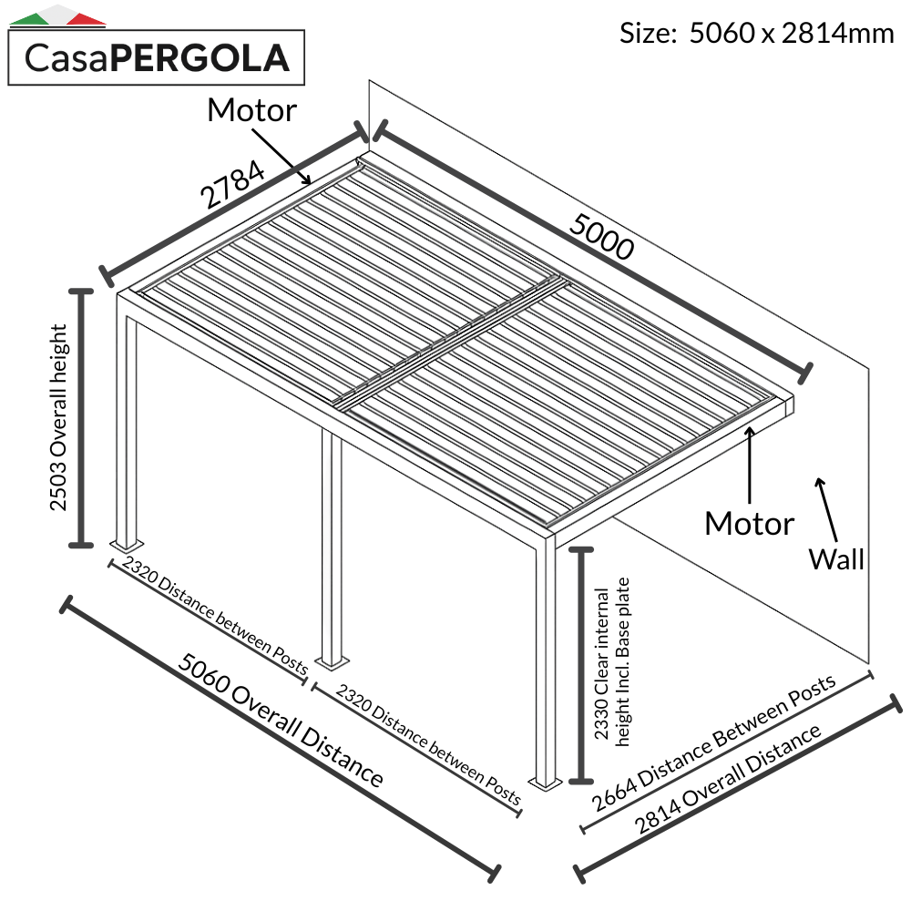 Wall Mounted Aluminium Pergola
