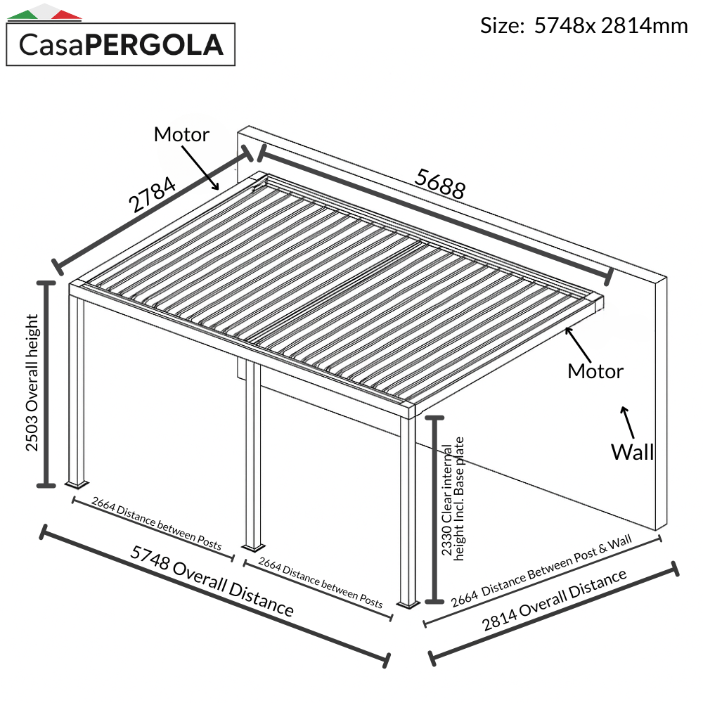 Wall Mounted Aluminium Pergola