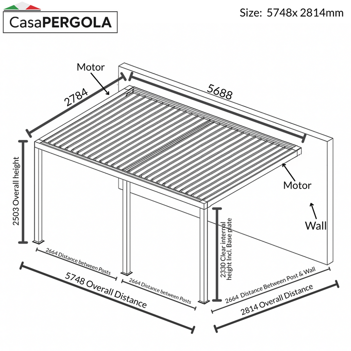 Wall Mounted Aluminium Pergola