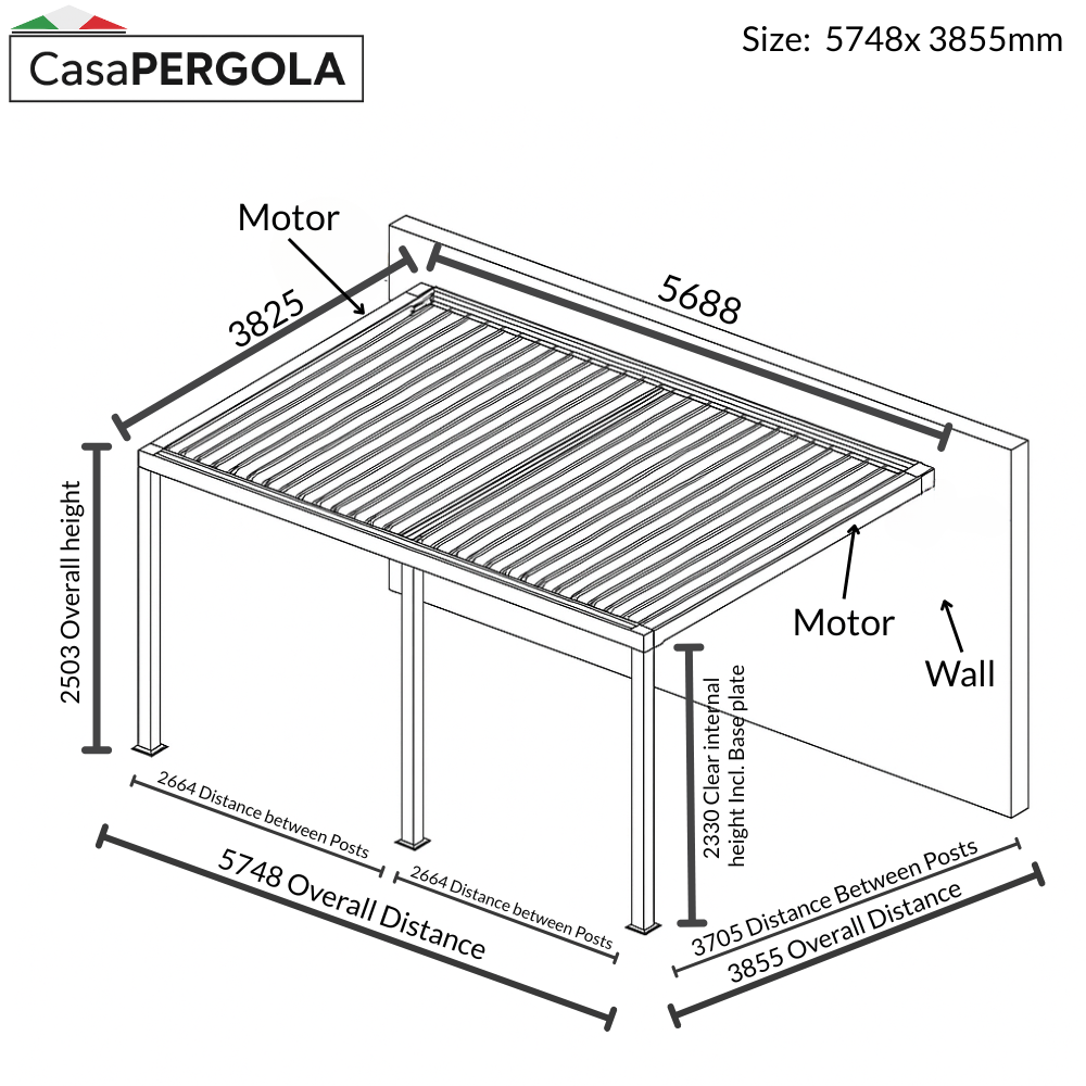 Wall Mounted Aluminium Pergola