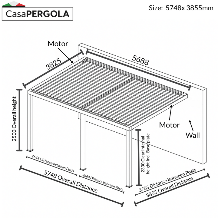 Wall Mounted Aluminium Pergola