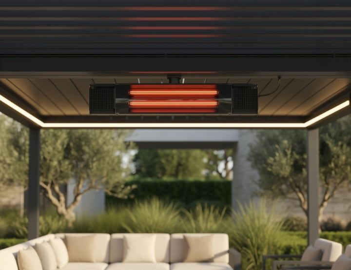 Heat & Beat Infrared Pergola Heater with Bluetooth Audio & LED Lighting
